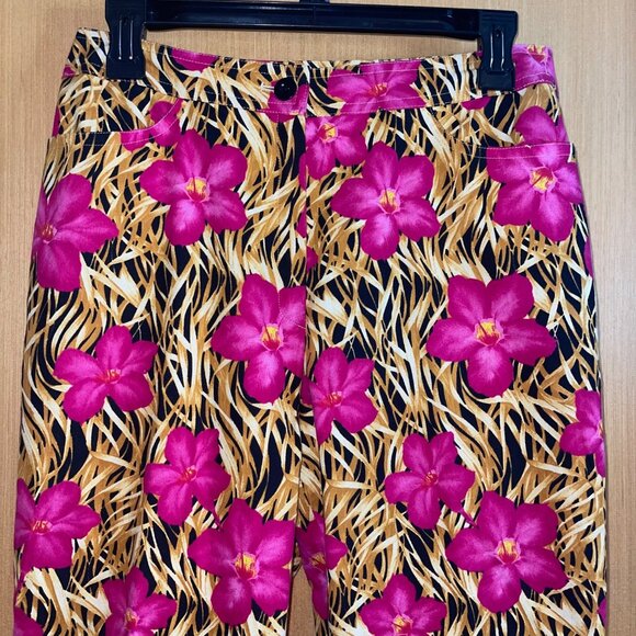 Escada By Margaretha Ley Womens Pants Size 40 Multicolor Y2K Floral Ankle - Picture 3 of 8